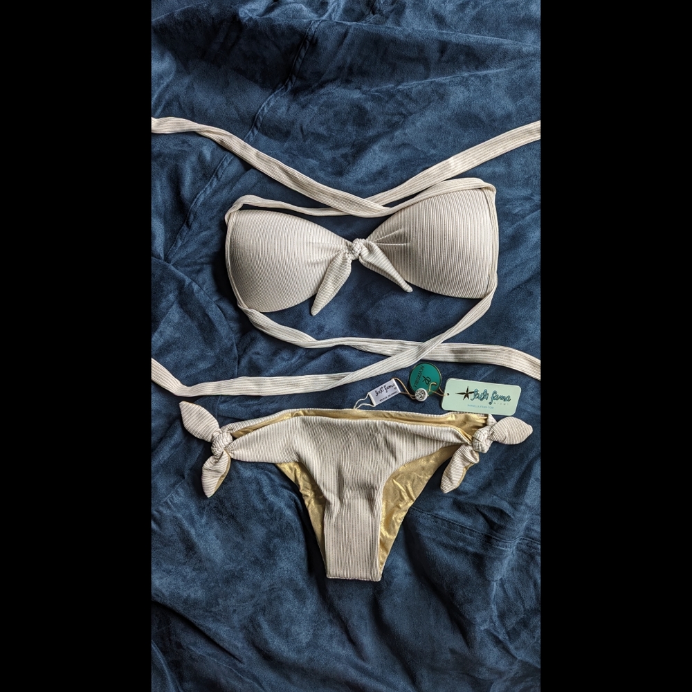 Luli Fama Havana Nights bikini set, top S bottom XS, NWT